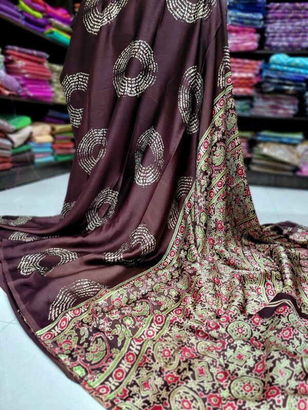 Ajrakh Modal Silk Sarees