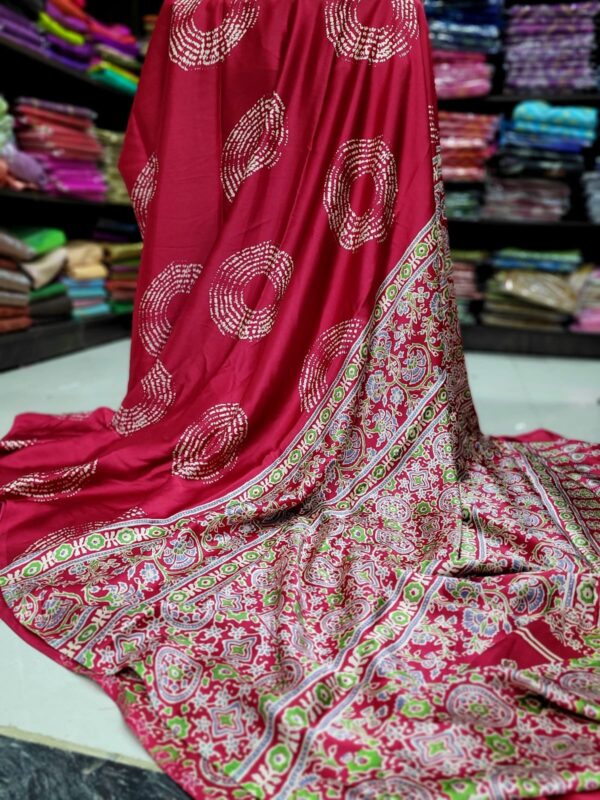 Ajrakh Modal Silk Sarees