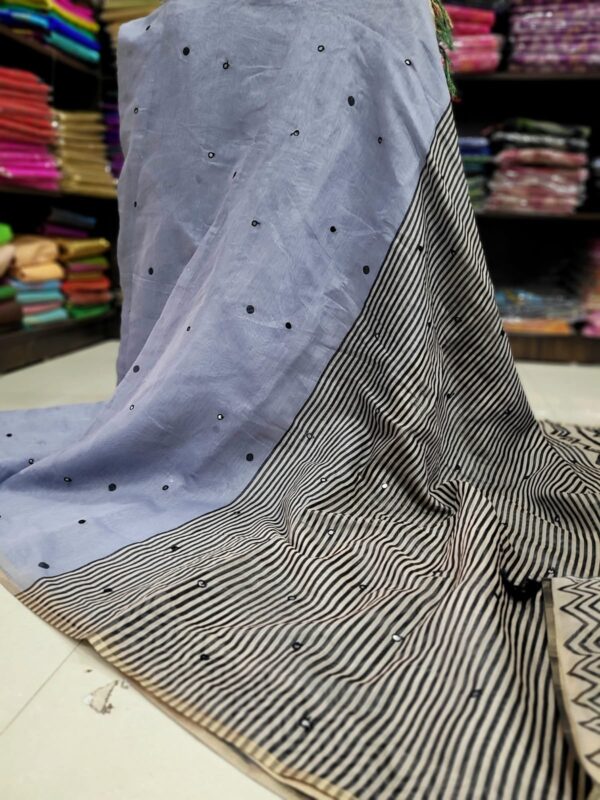 Premium Chanderi Mirror Embroidery Sarees