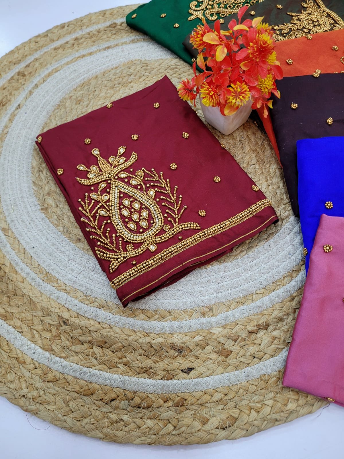 2025/11/1005088463.jpg Handmade Aari Work Blouses - Image 1