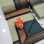Checked Kalyani cotton saree/Lata Gadwal Paithani