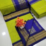 Checked Kalyani cotton saree/Lata Gadwal Paithani