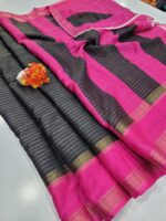 Premium Mysore Crepe Silk Sarees with Rettapetta border - Image 2