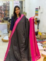 Premium Mysore Crepe Silk Sarees with Rettapetta border - Image 3