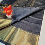 Handloom Mangalagiri silk Saree (Black)
