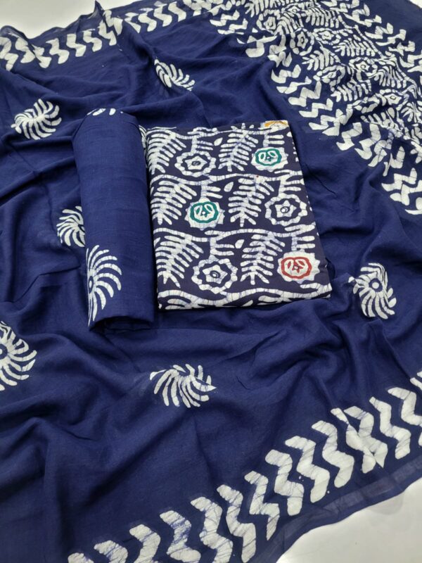 Branded Batik Printed Cotton Salwar Materials (Unstitched 3pcs)