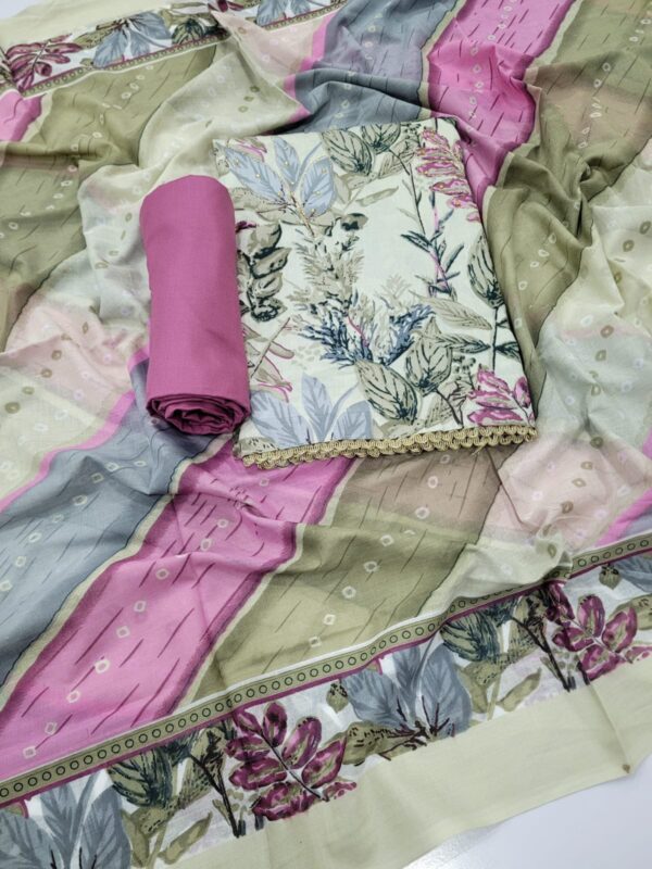 Branded Jam Cotton Salwar Materials - Multicolored (Unstitched 3pcs)