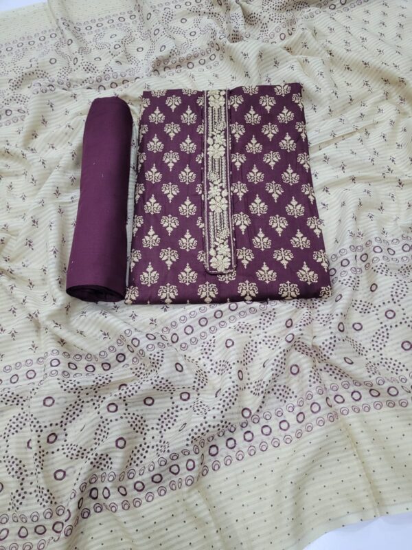 Branded Cotton Salwar Materials (Unstitched 3pcs)