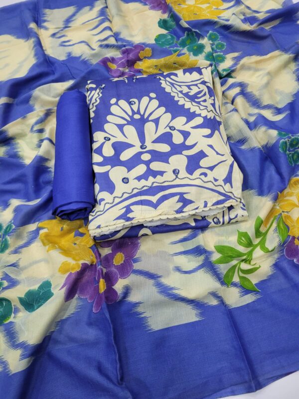 Branded Cotton Salwar Materials (Unstitched 3pcs)