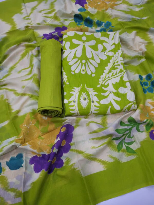 Branded Cotton Salwar Materials (Unstitched 3pcs)