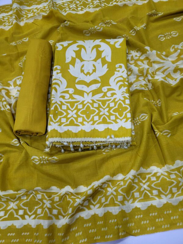 Branded Cotton Salwar Materials (Unstitched 3pcs)