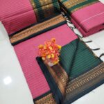 Checked Kalyani cotton saree/Lata Gadwal Paithani