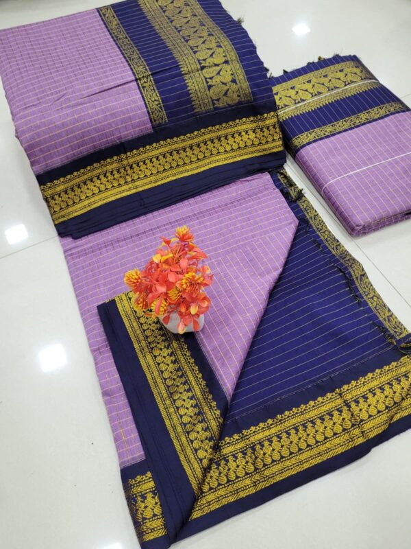 Checked Kalyani cotton saree/Lata Gadwal Paithani