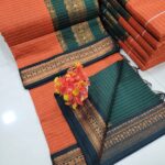 Checked Kalyani cotton saree/Lata Gadwal Paithani