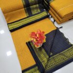 Checked Kalyani cotton saree/Lata Gadwal Paithani