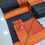 Checked Kalyani cotton saree/Lata Gadwal Paithani