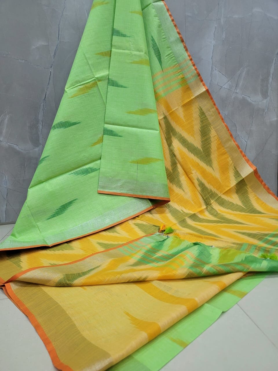 2026/01/1005163678.jpg IKKAT LINEN COTTON SAREES - Image 1