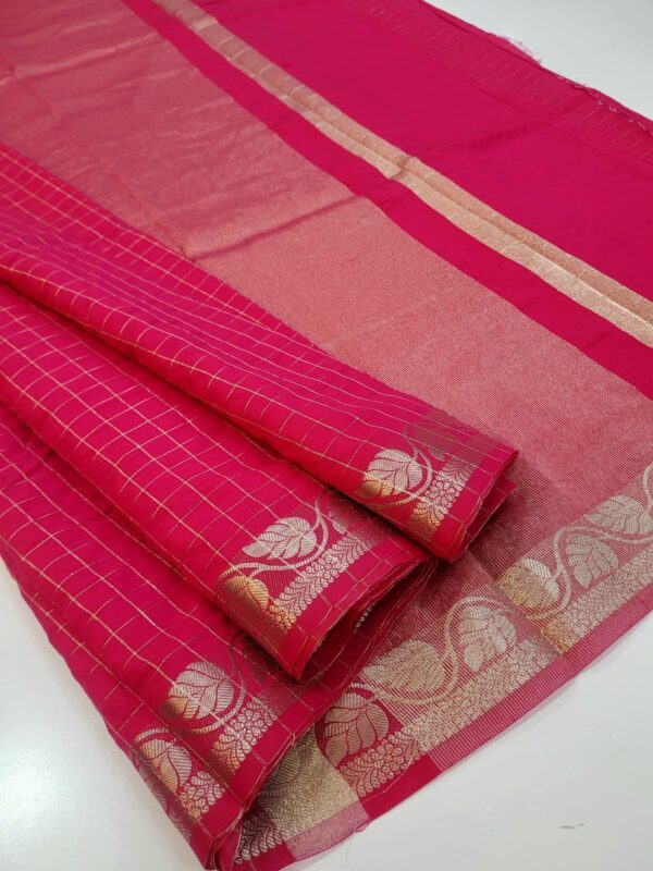 Premium Crushed silk Sarees with Zari checks