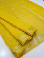 Premium Crushed silk Sarees with Zari checks - Image 3