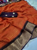 Premium Mysore crepe silk Sarees with Designer Blouse - Image 2