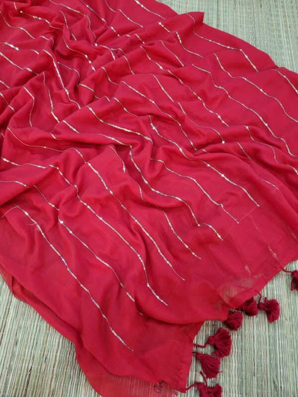 Premium Mul Cotton sarees with Sequins Work