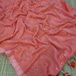 Premium Mul Cotton sarees with Sequins Work