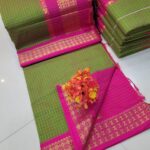 Checked Kalyani cotton saree/Lata Gadwal Paithani