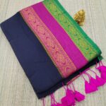 Premium Mul Cotton Sarees ( Black )