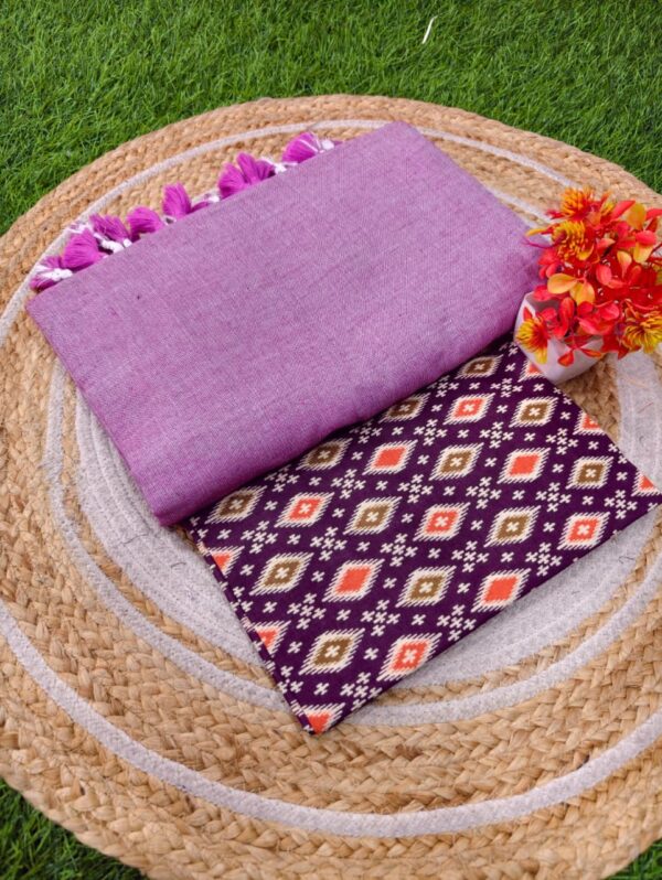 Khadi Cotton Saree+Blouse Combo