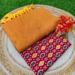 Khadi Cotton Saree+Blouse Combo