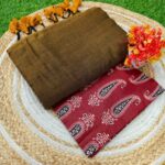 Khadi Cotton Saree+Blouse Combo