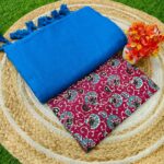 Khadi Cotton Saree+Blouse Combo