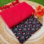 Khadi Cotton Saree+Blouse Combo