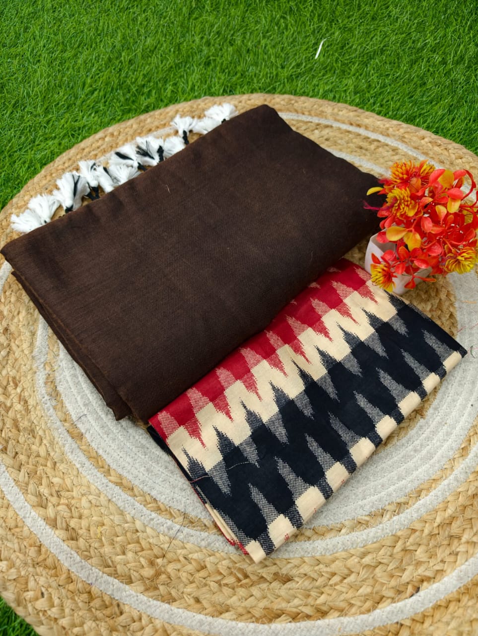 WhatsApp Image 2026-01-09 at 12.24.23 PM Khadi Cotton Saree+Blouse Combo - Image 1