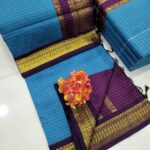 Checked Kalyani cotton saree/Lata Gadwal Paithani
