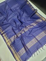 Premium Uppada Checks Cotton Silk Sarees - Image 2