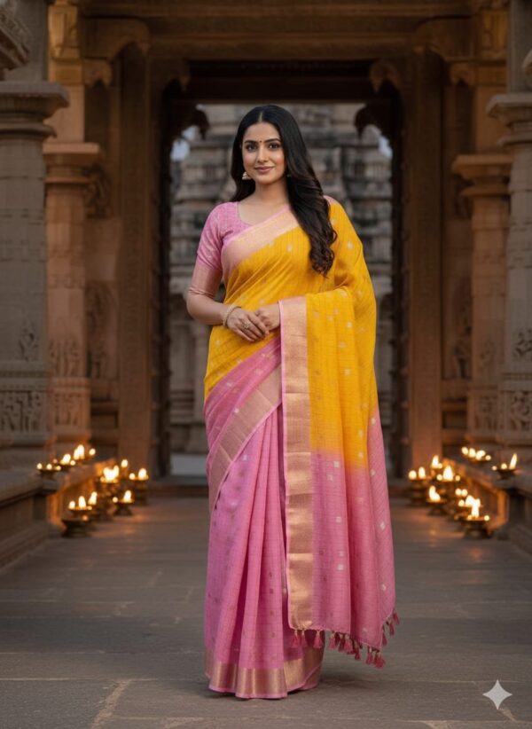 Elite Chinnon silk Saree with 2D Checks