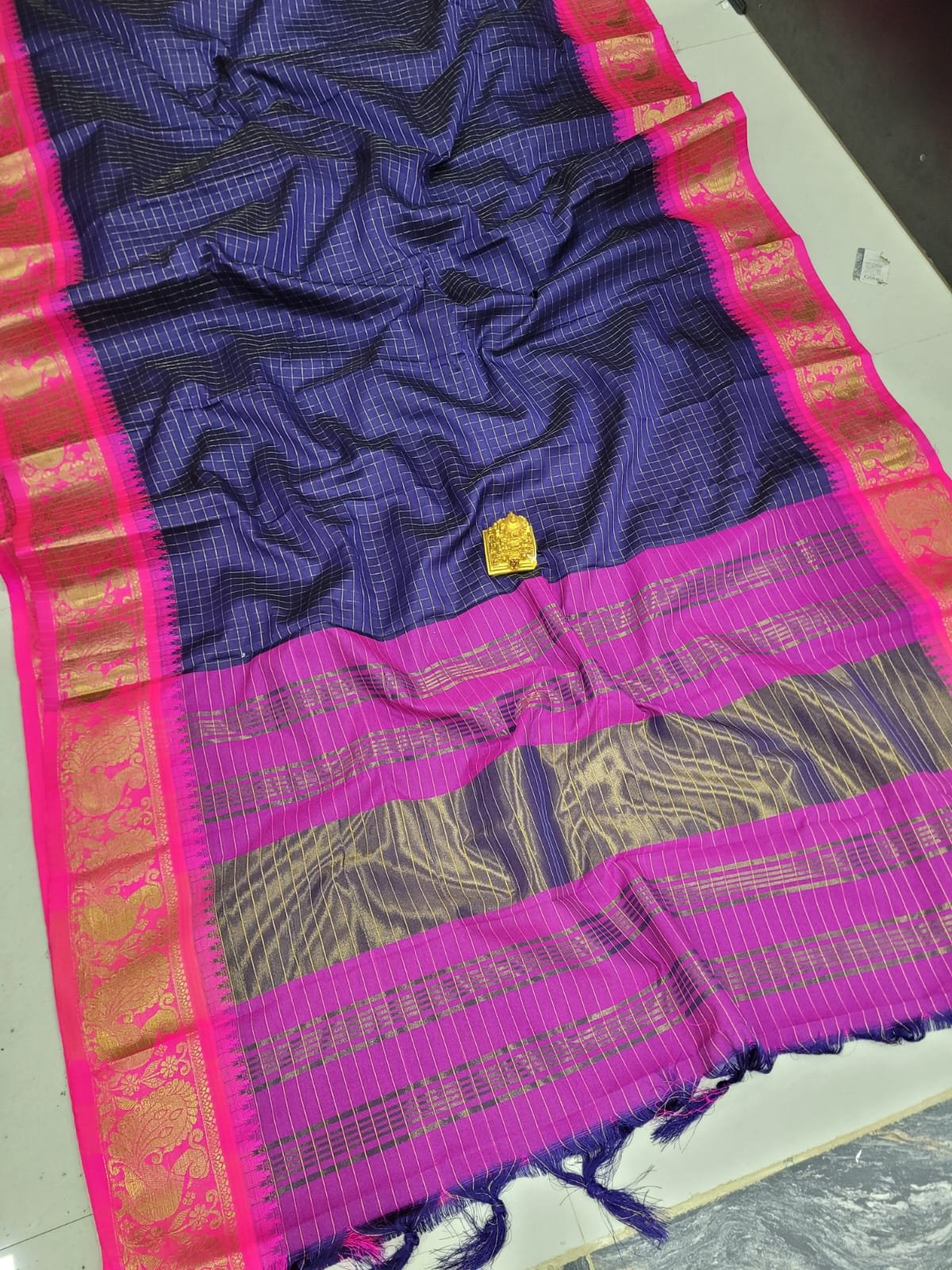 2026/02/1005175760.jpg Pongal Gifting Sarees: Authentic mahwswari Checks silk Sarees - Image 1