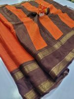 Premium Mysore Crepe Silk Sarees with Rettapetta border - Image 2