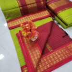 Checked Kalyani cotton saree/Lata Gadwal Paithani