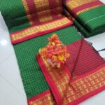 Checked Kalyani cotton saree/Lata Gadwal Paithani
