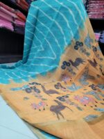 Leheriya cotton checks Sarees - Image 2