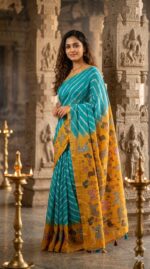 Leheriya cotton checks Sarees