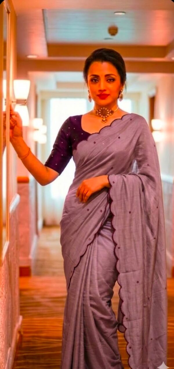 Rich Chinnon Viscose Designer Saree