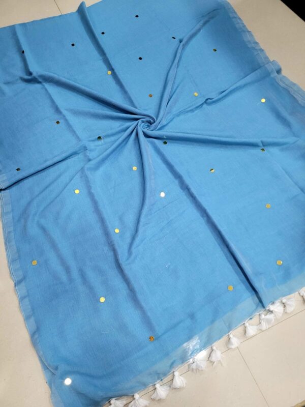 Mul Cotton Sarees with Gini Work