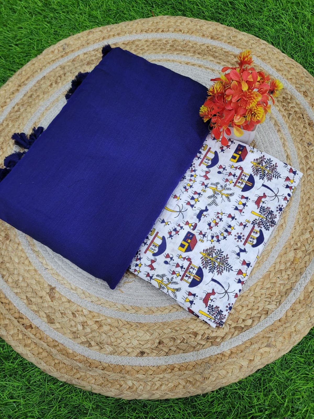 2026/04/1005191100.jpg Kadhi Cotton Saree+Blouse Combo - Image 1