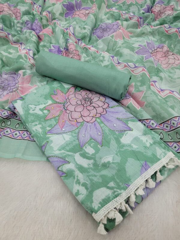 Branded Cotton Salwar Materials (Unstitched 3pcs)