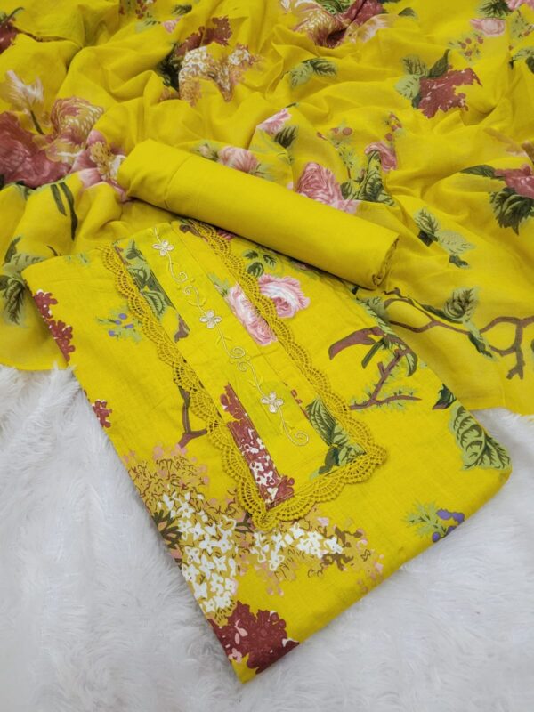 Branded Cotton Salwar Materials (Unstitched 3pcs)