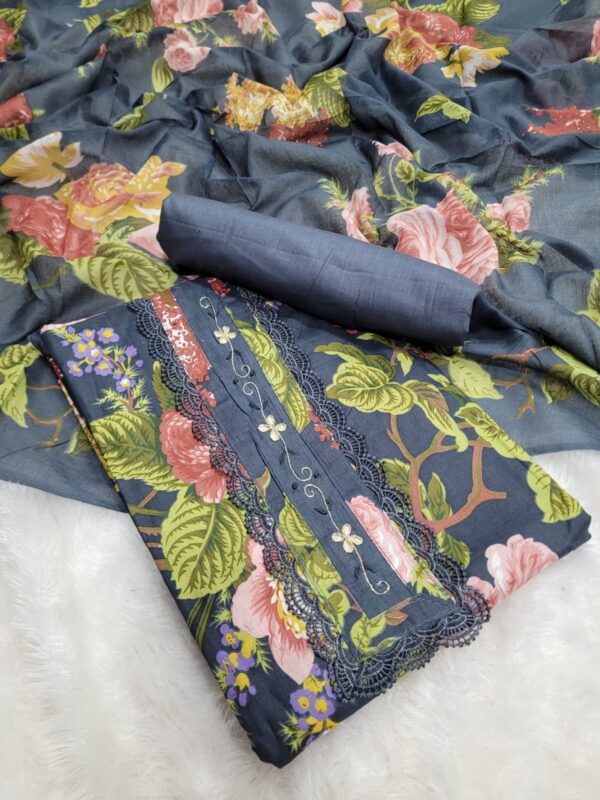 Branded Cotton Salwar Materials (Unstitched 3pcs)