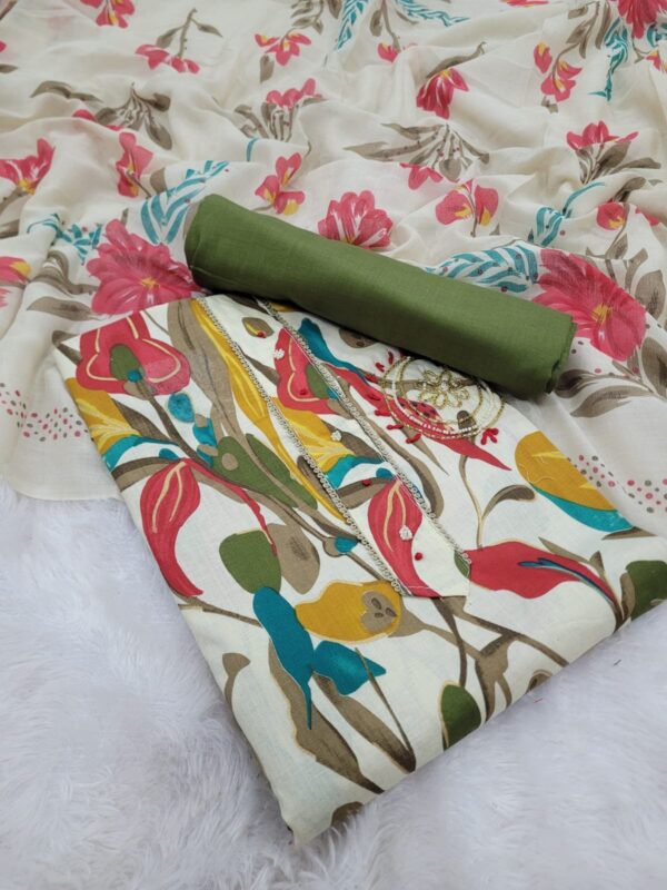 Branded Cotton Salwar Materials (Unstitched 3pcs)